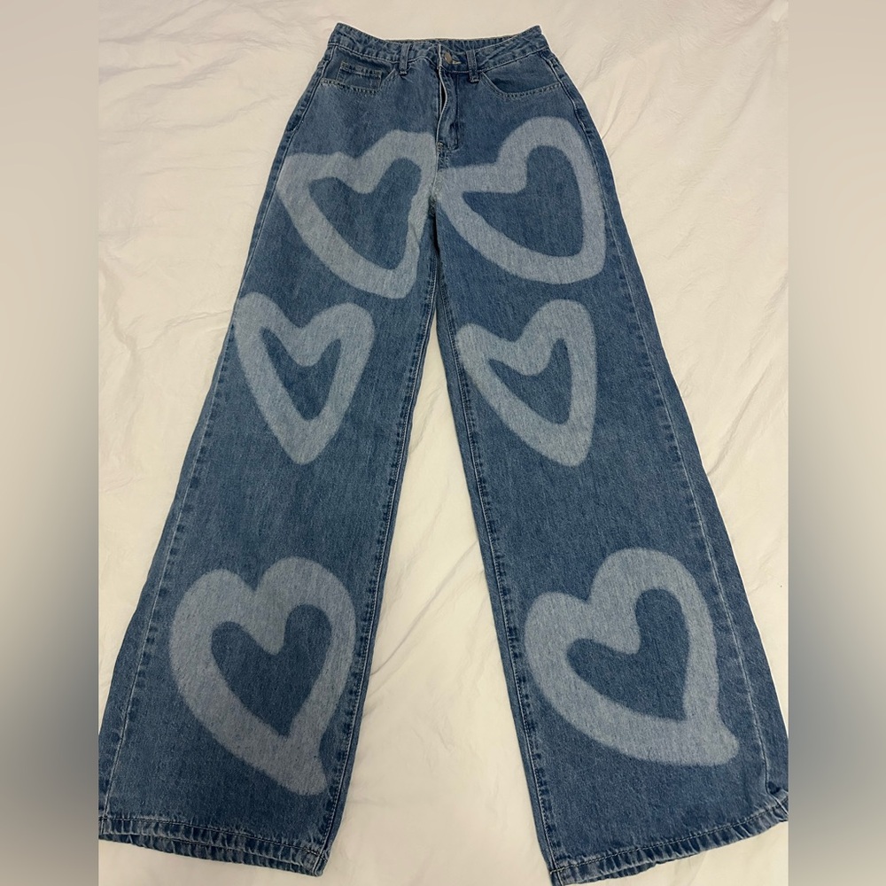 Jeans with heart design